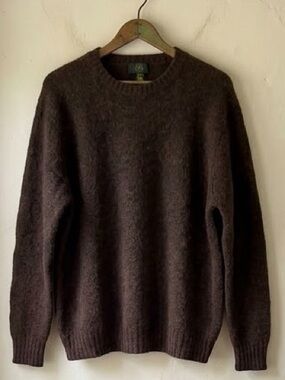 Vintage Club Room Sweater Mens XXL Brown Wool Crewneck Shetland Classic Preppy